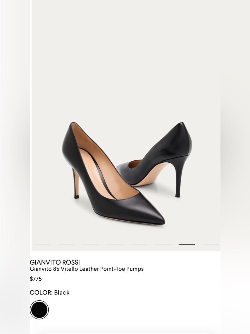 Gianvito Rossi Vitello- Black 85mm pumps.